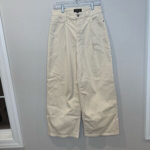 Banana Republic Off-White Cream Wide-Leg Jeans Petit 26/2